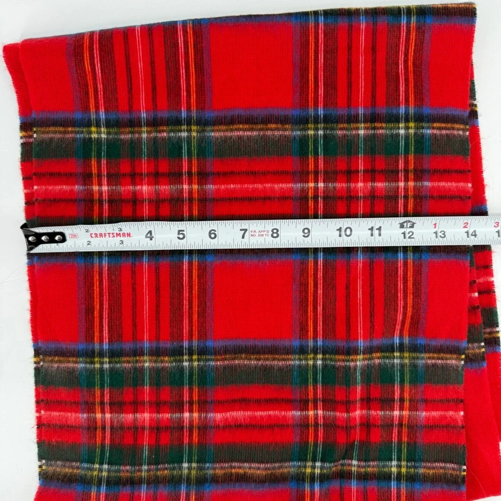 Red Plaid‎ Scarf Source Acrylic Tartan Check Fringe Winter Warm Made Germany